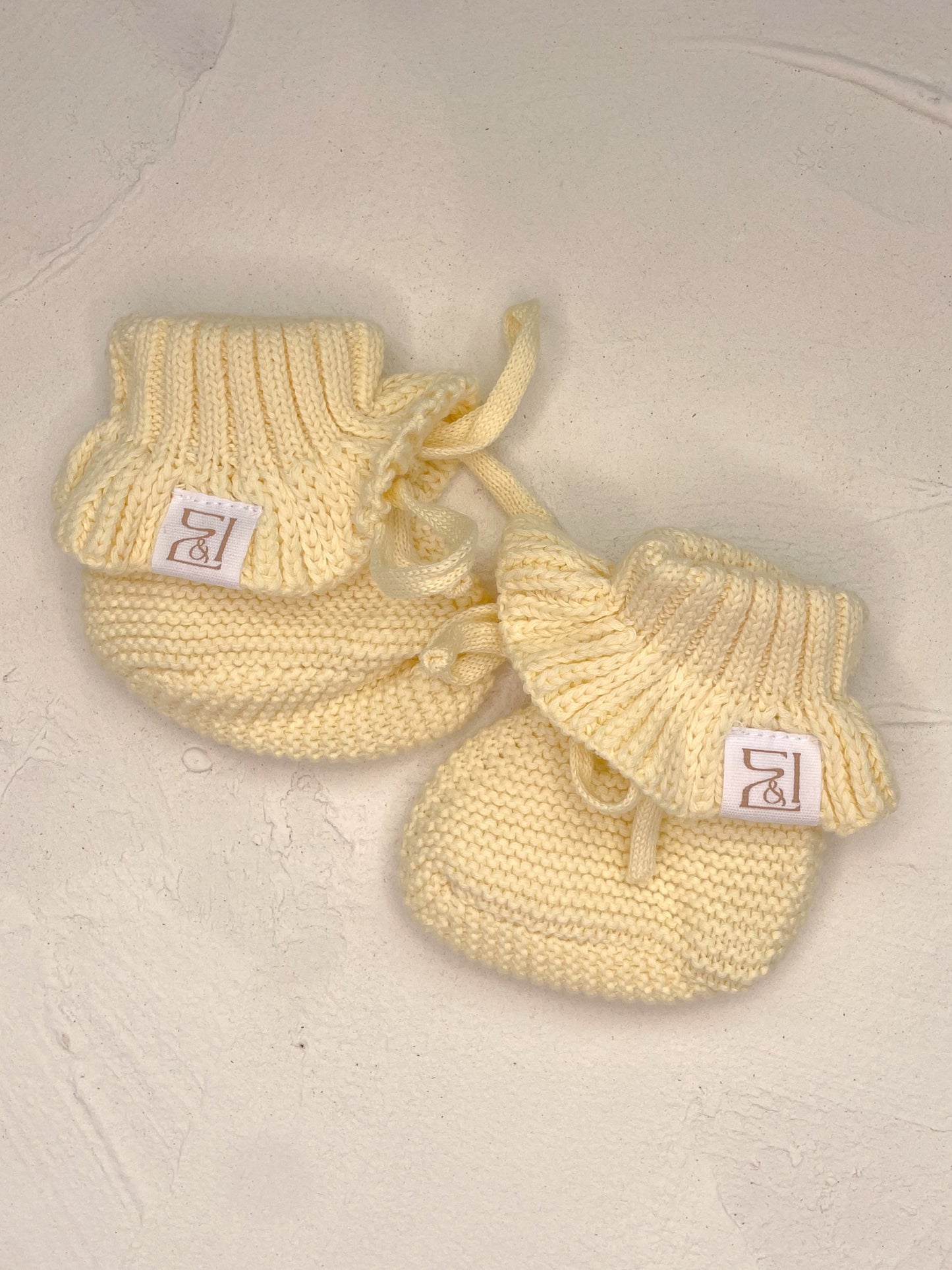 Cotton Baby Booties - Lemon