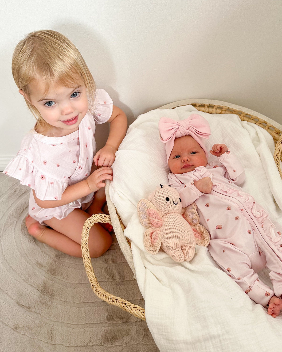 Bamboo/Organic Cotton Oakleigh Onesie - Blossom - Elke and Indigo