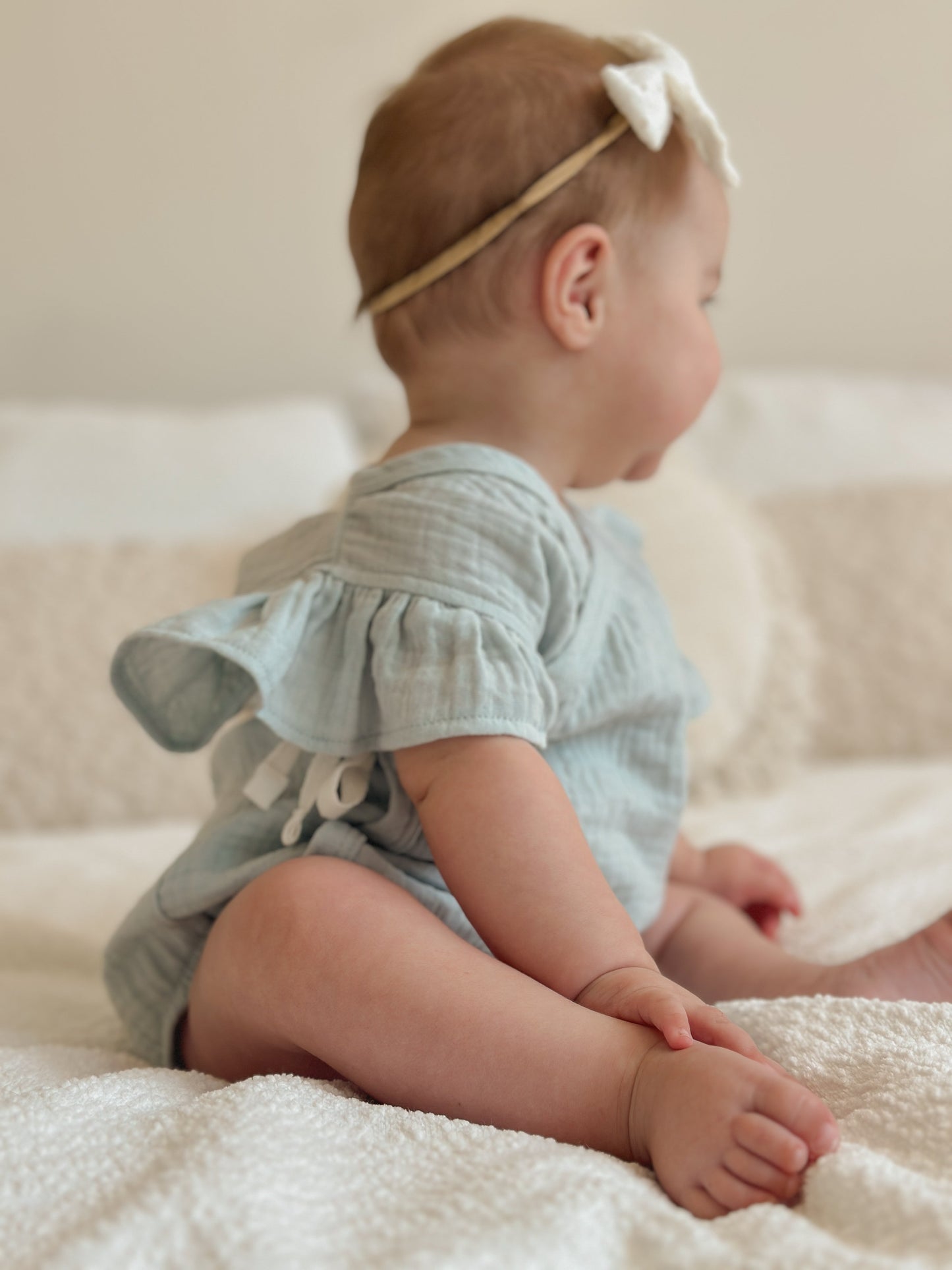 Fleur Romper - Blue - Elke and Indigo