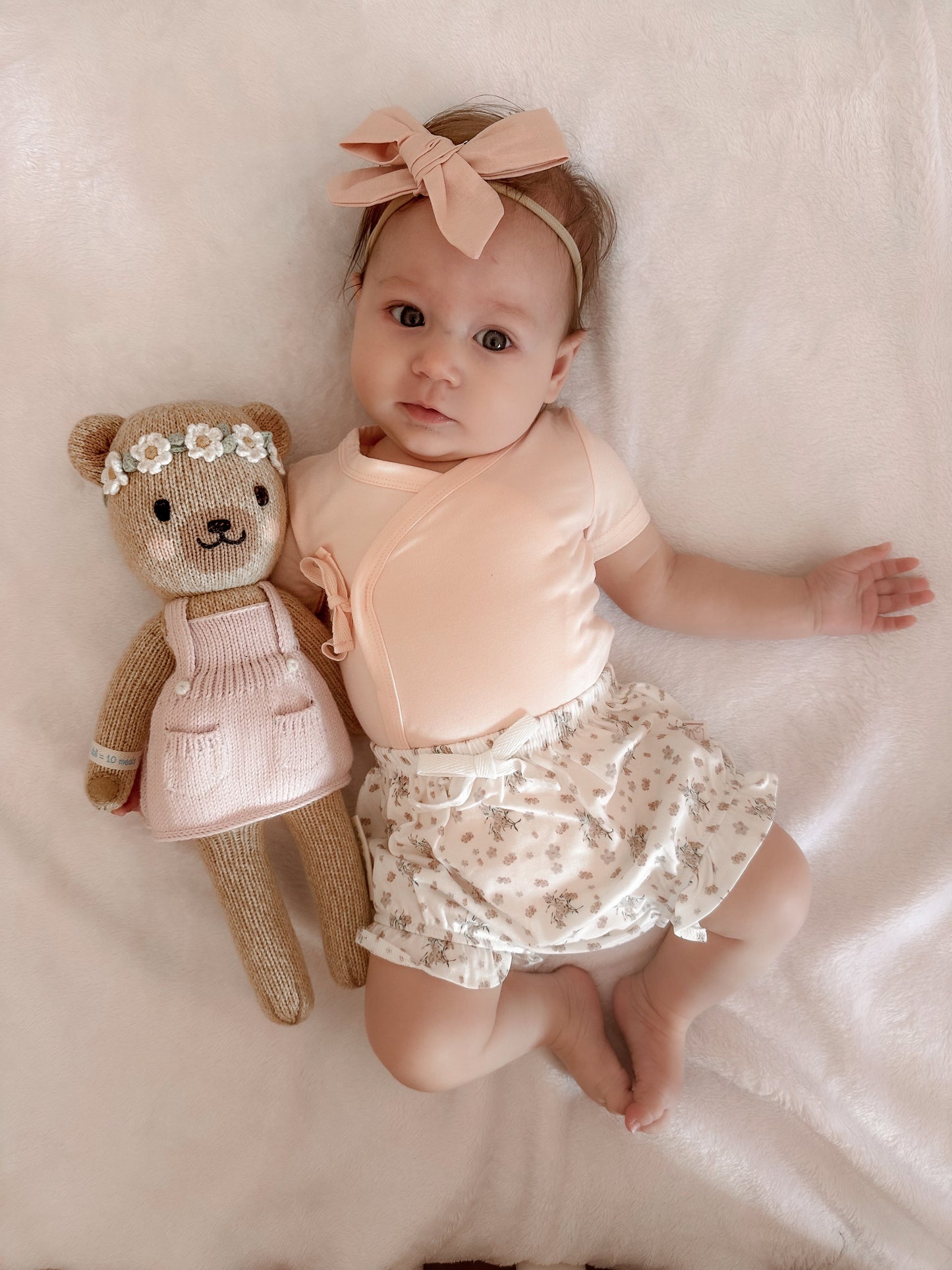 Handmade Cotton Bow Headband - Blush - Elke and Indigo