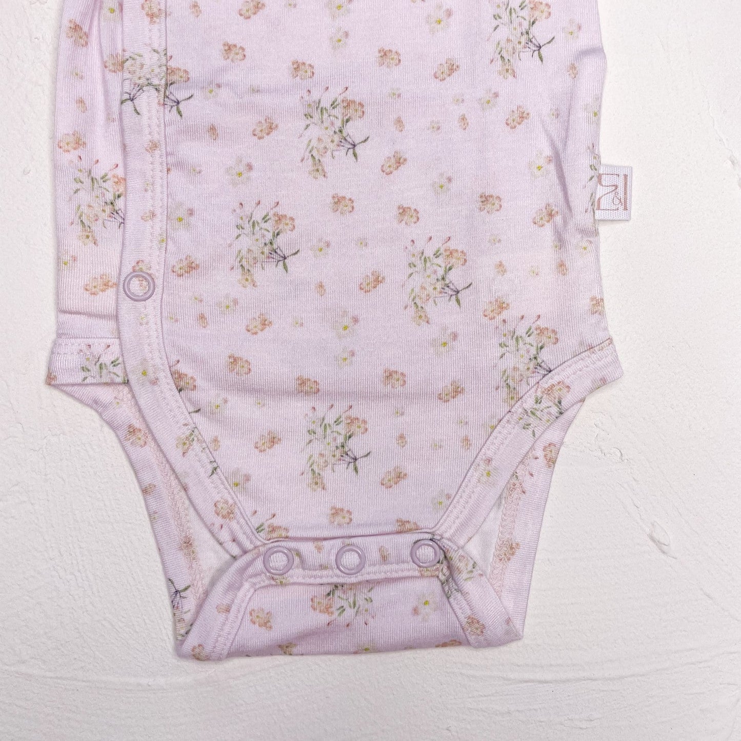 Bamboo/Organic Cotton Bodysuit - Lilac Bouquet - Elke and Indigo