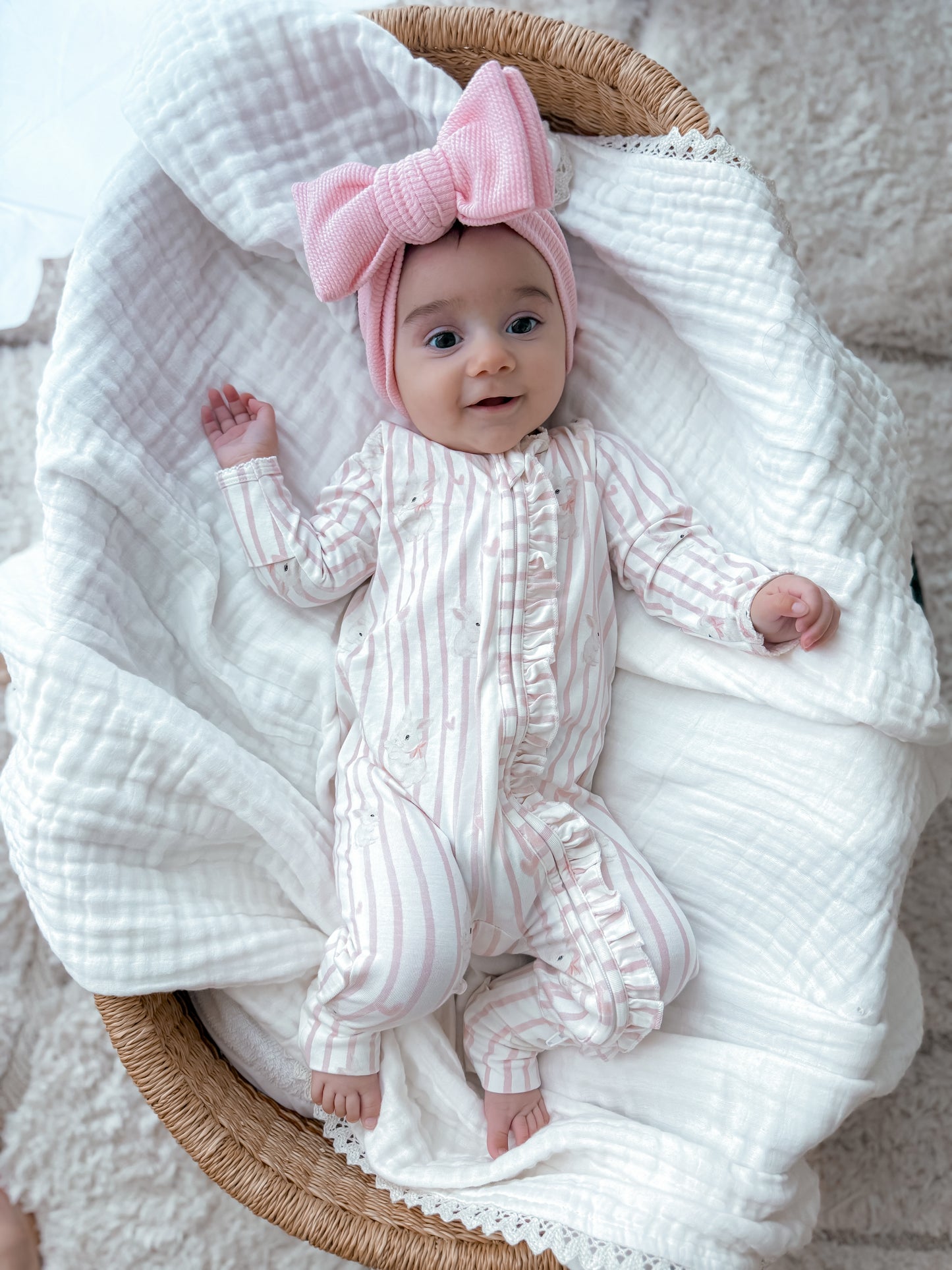 Bamboo/Organic Cotton Growsuit - Bunny Love