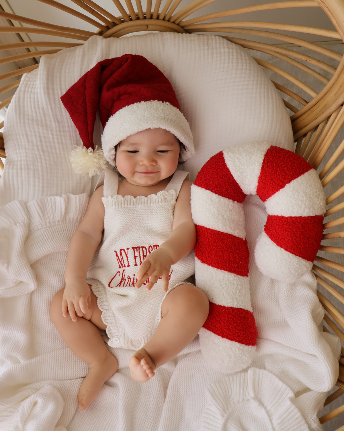 My First Christmas Romper - Scallop Edge