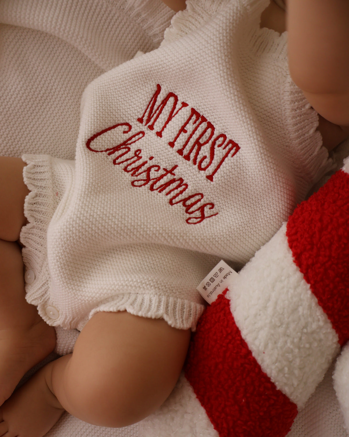 My First Christmas Romper - Scallop Edge
