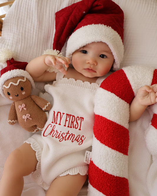 My First Christmas Romper - Scallop Edge