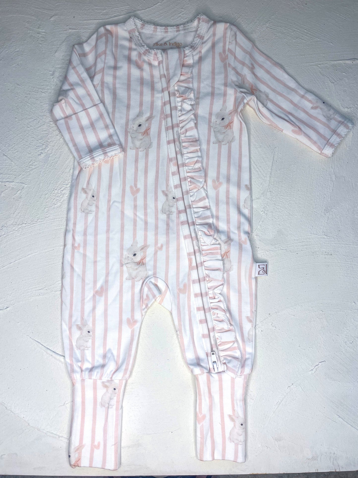 Bamboo/Organic Cotton Growsuit - Bunny Love