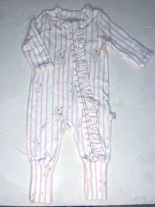 Bamboo/Organic Cotton Growsuit - Bunny Love