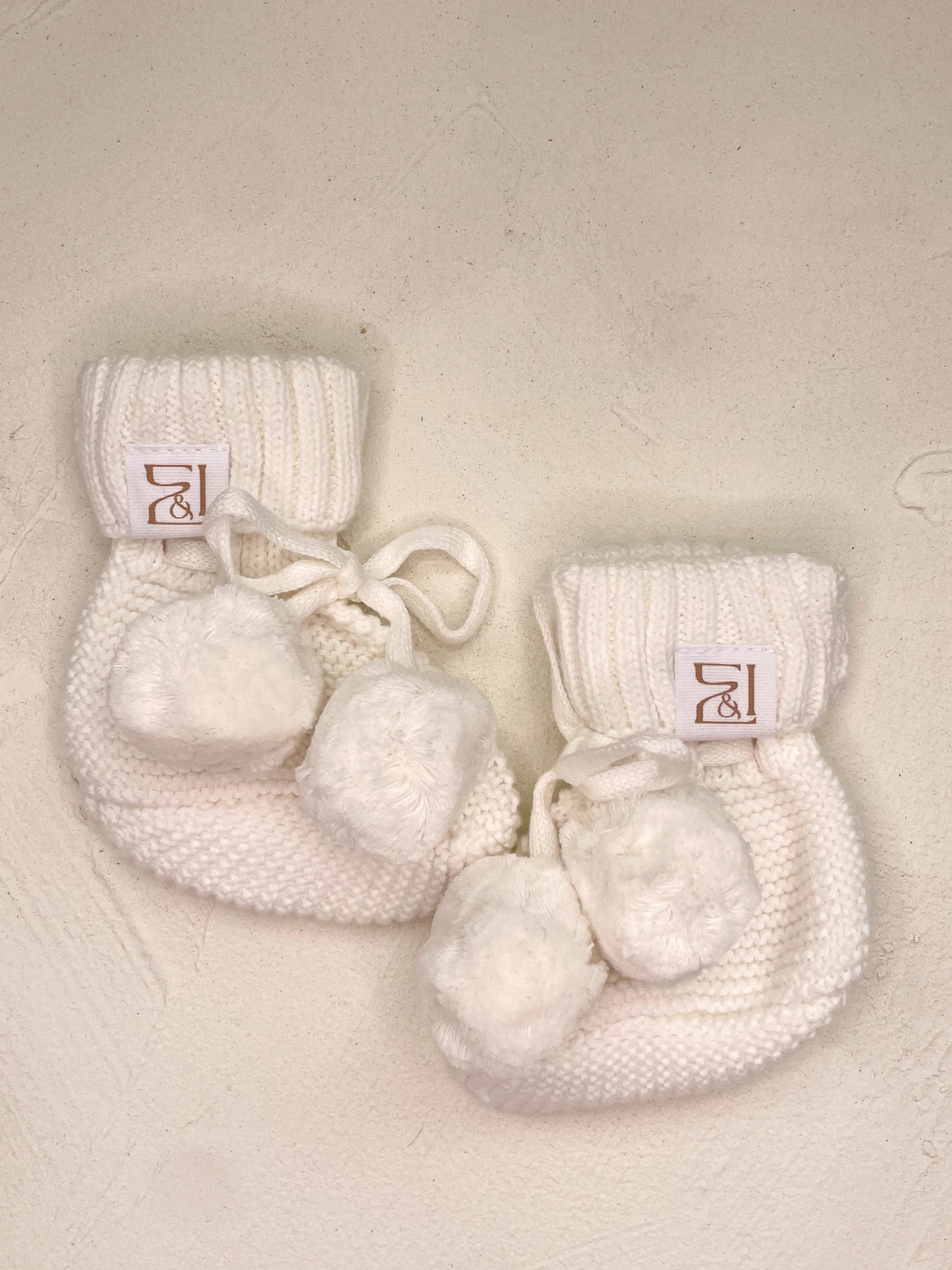 Cotton Baby Booties - White