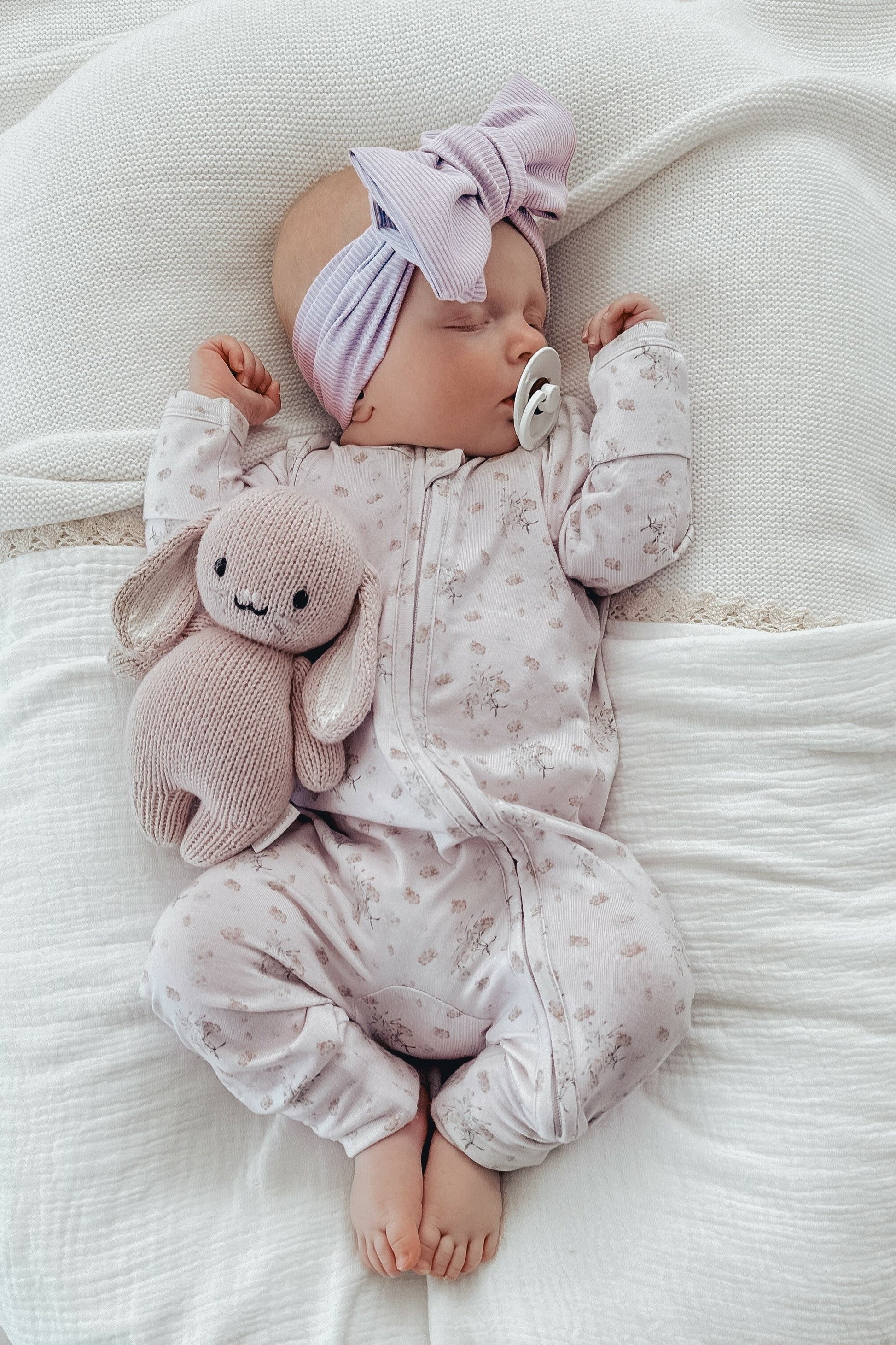 Bamboo/Organic Cotton Florence Onesie - Lilac Bouquet - Elke and Indigo