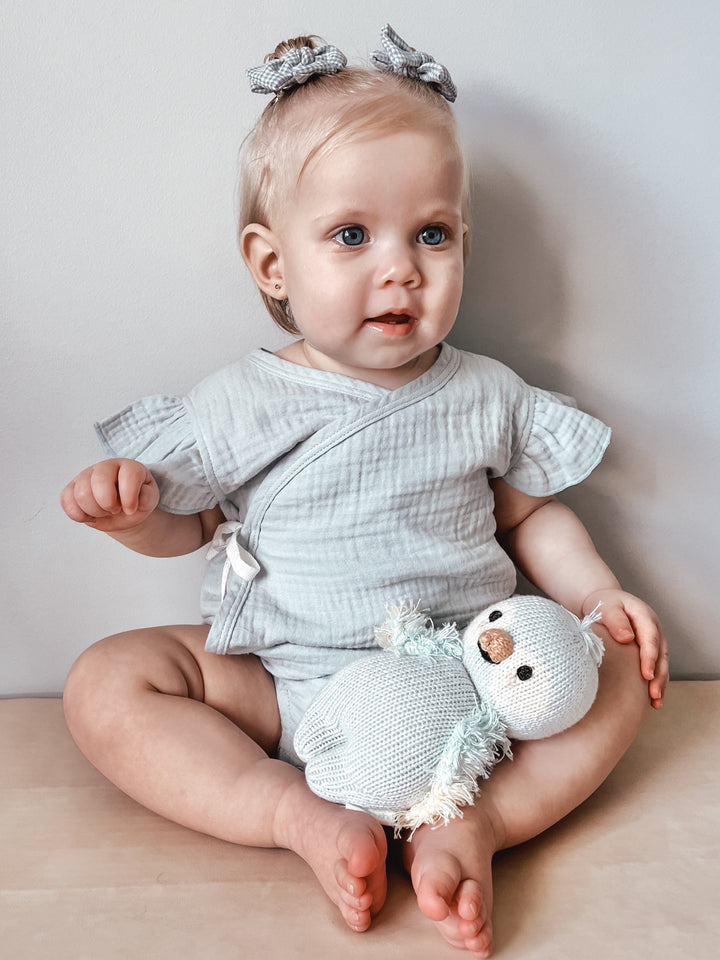 Sol Angeles Baby Americana Corazon Romper in Indigo - FINAL SALE