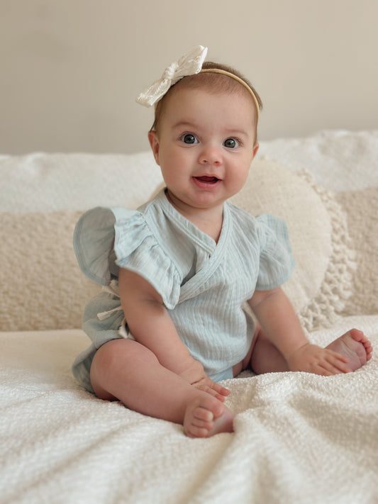 Fleur Romper - Blue - Elke and Indigo