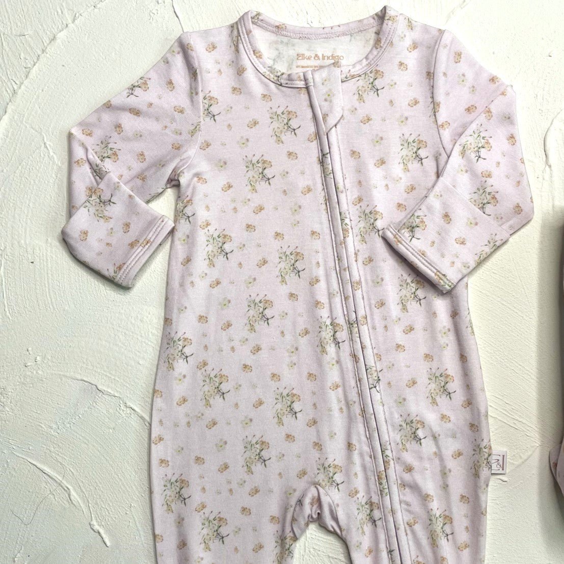 Bamboo/Organic Cotton Growsuit - Lilac Bouquet - Elke and Indigo