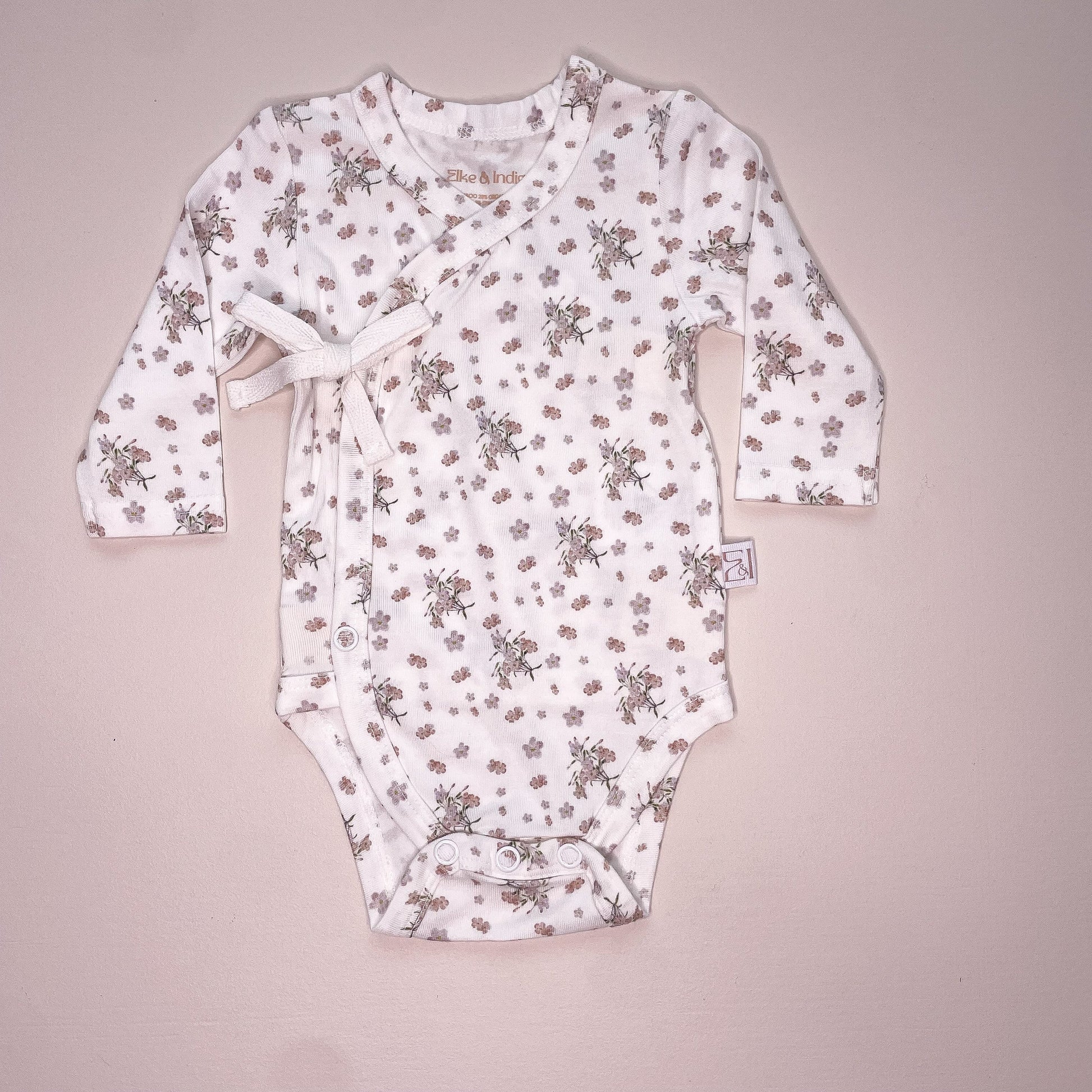 Bamboo/Organic Cotton Kali Bodysuit - Vanilla Bouquet - Elke and Indigo